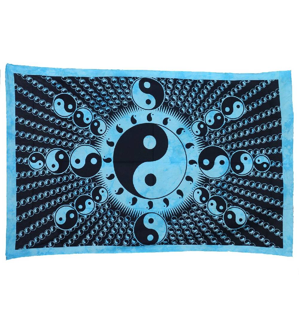Kunst Und Magie Wandbehang Ying Und Yang Tischdecke Tuch Indien Ca. 200 X 140 Cm