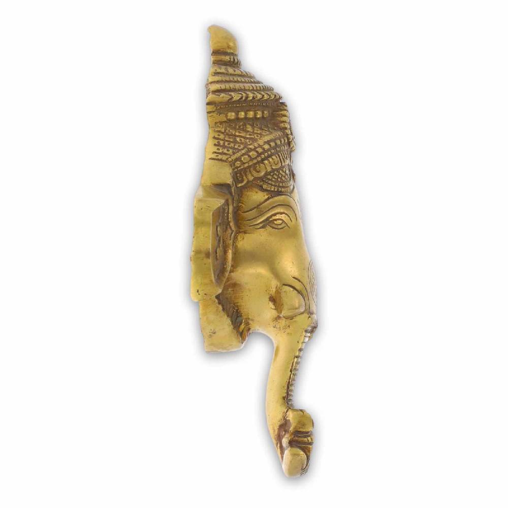 Kunst Und Magie Wandschmuck Skulptur Hindu Gott Ganesha Kopf Messing Elefantengott Figur 22cm