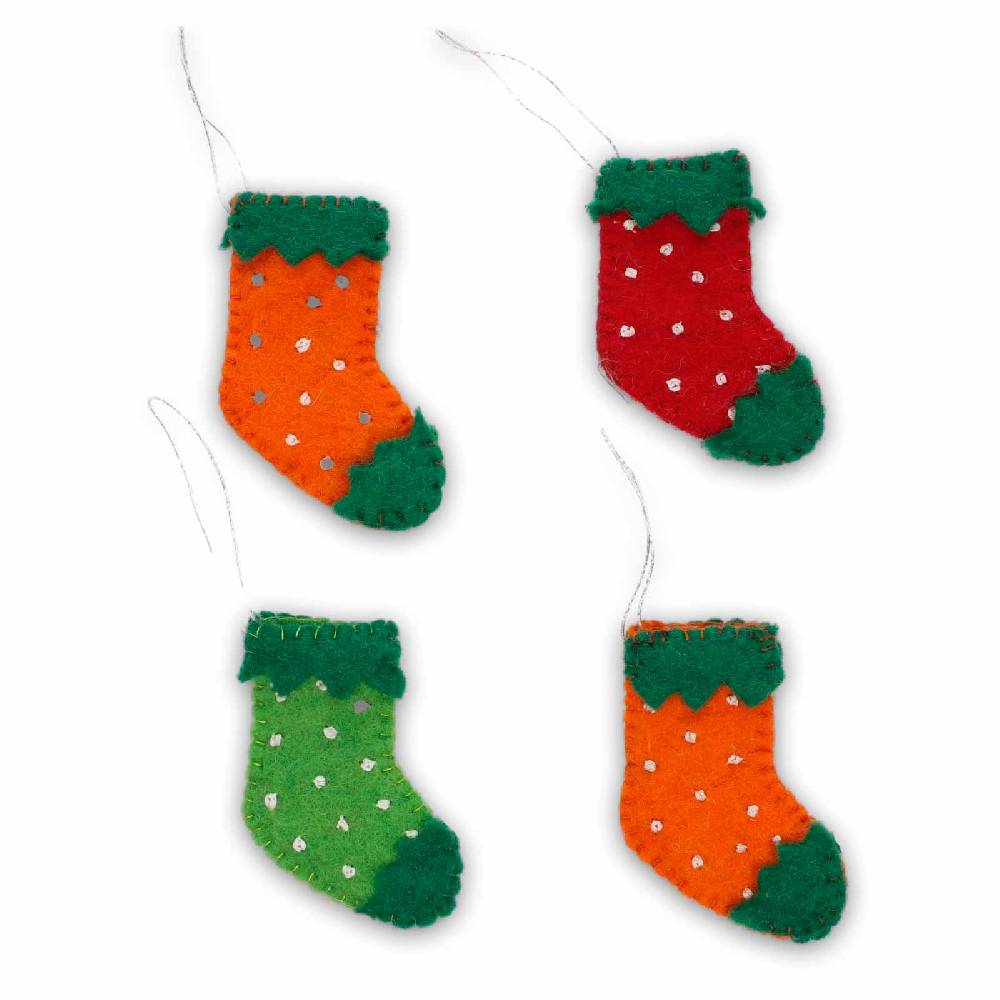 Kunst Und Magie Weihnachtsschmuck Set Stiefel aus Filz Christbaumschmuck Fensterdeko Fair 12cm