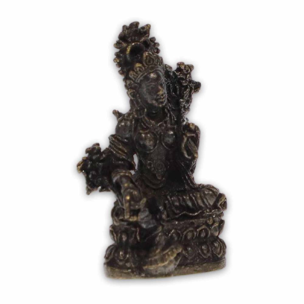 Kunst Und Magie Weise Tara Statue Bronze Skulptur Sitzend Miniatur Ca. 4cm