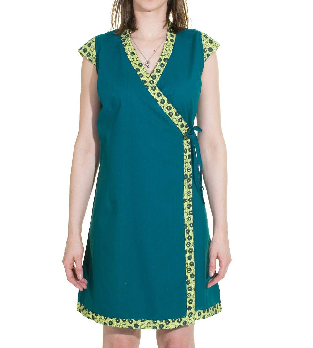 Kunst Und Magie Wickelkleid Tibet Minikleid Tunika Hippie Goa Sommerkleid Extravagant