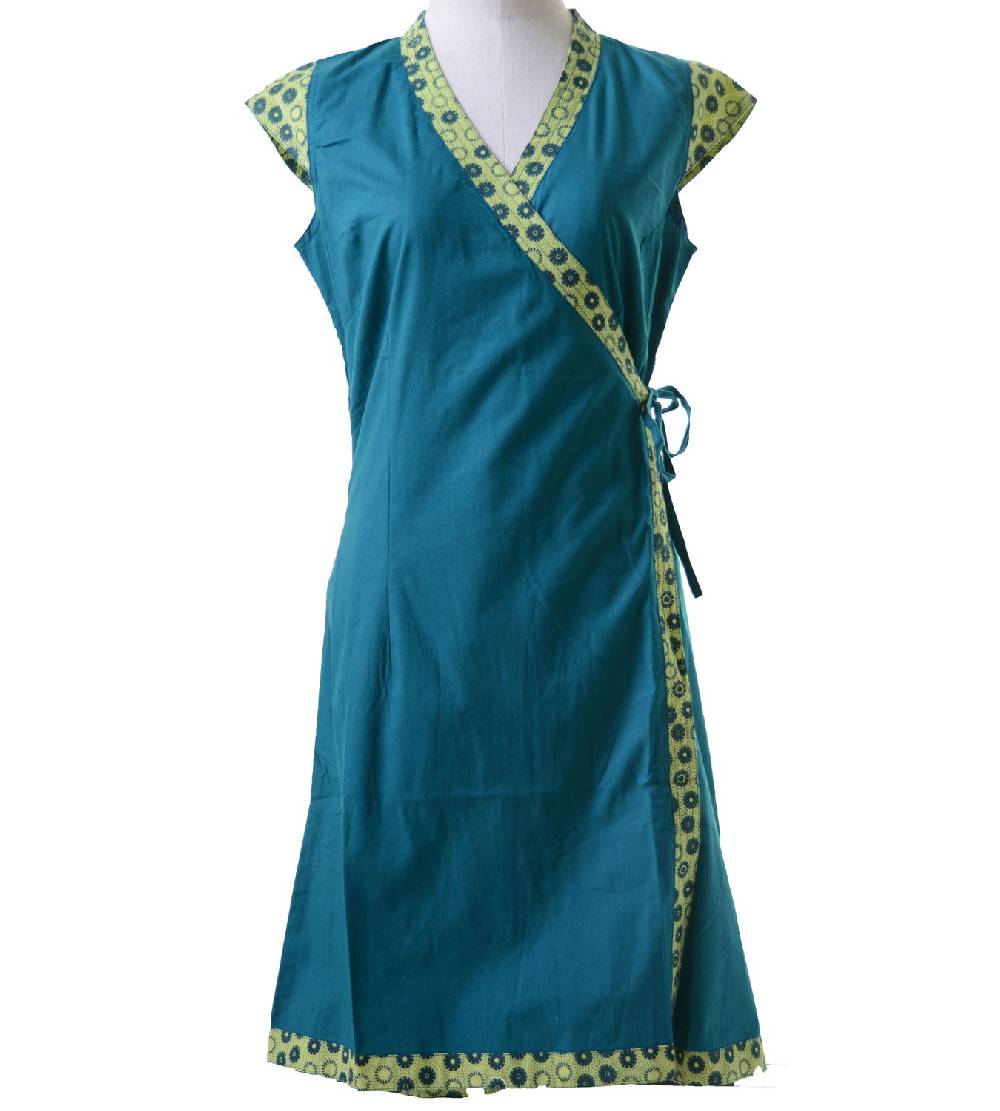 Kunst Und Magie Wickelkleid Tibet Minikleid Tunika Hippie Goa Sommerkleid Extravagant