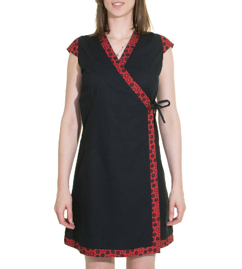 Kunst Und Magie Wickelkleid Tibet Minikleid Tunika Hippie Goa Sommerkleid Extravagant