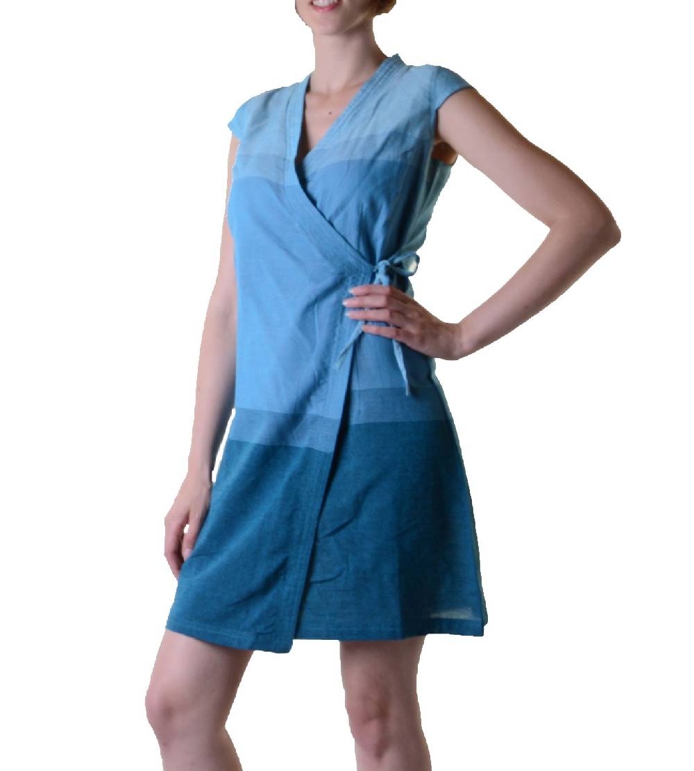 Kunst Und Magie Wickelkleid Tibet Minikleid Tunika Hippie Goa Sommerkleid Mehrfarbig