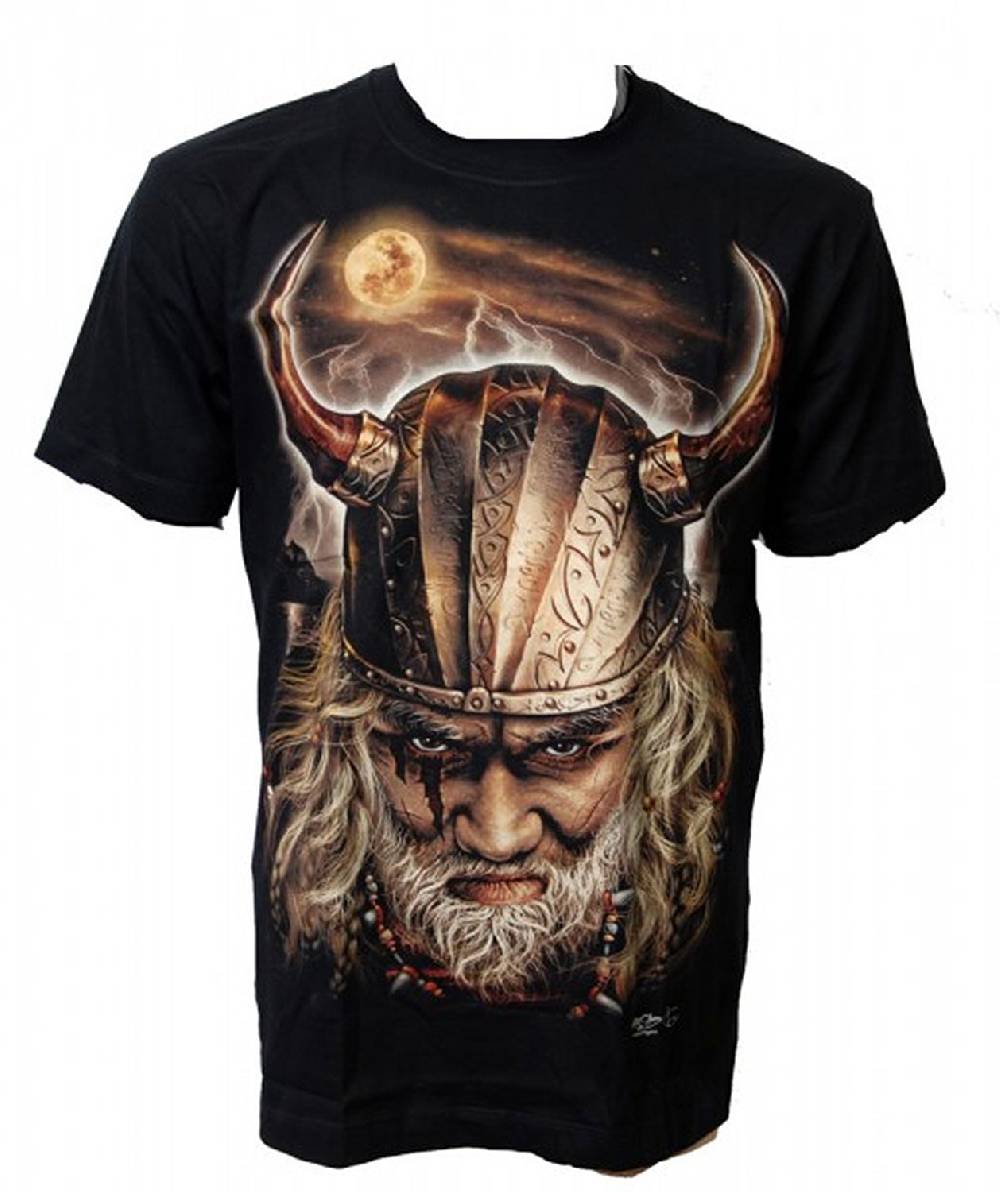 Kunst Und Magie Wikinger T-Shirt nordisch Fantasy Metal Goth schwarz