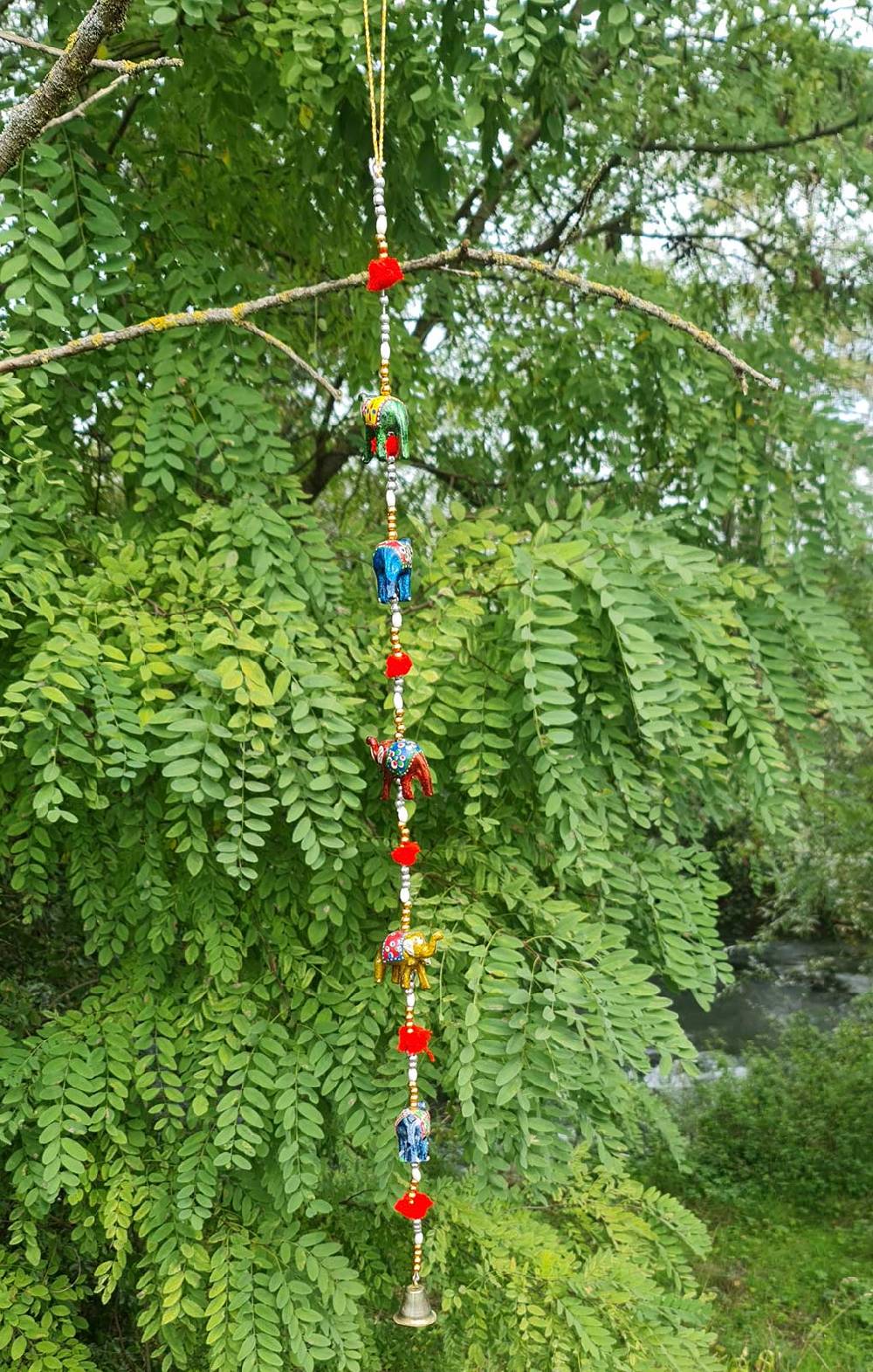 Kunst Und Magie Windspiel Indisches Elefanten Mobile Mit Glocke Dekoration Girlande