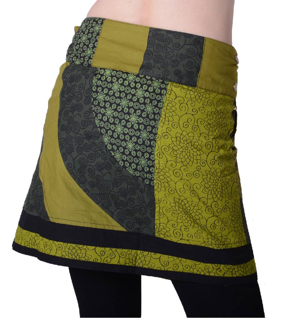 Kunst Und Magie Wunderschöner Sommerlicher Wickelrock Minirock Cacheur Mit Kleiner Tasche Ideal Für Das Nächste Festival Goa Hippie Rock