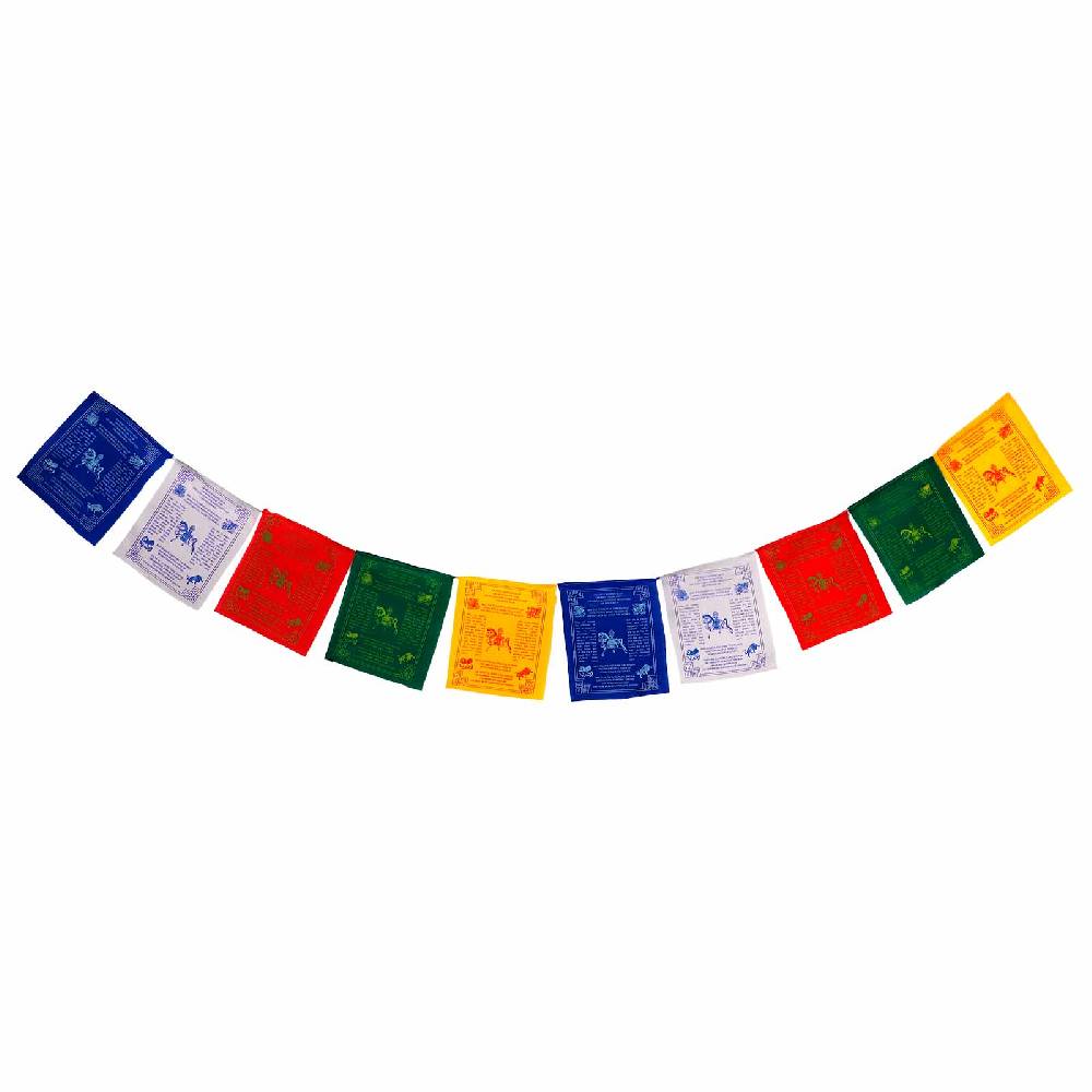 Kunst Und Magie Wunsch Fahnen Tibetische Gebetsfahnen Windhorse Wishes Prayer Flags Englisch Version Bunt ca 2,4 m Tibet
