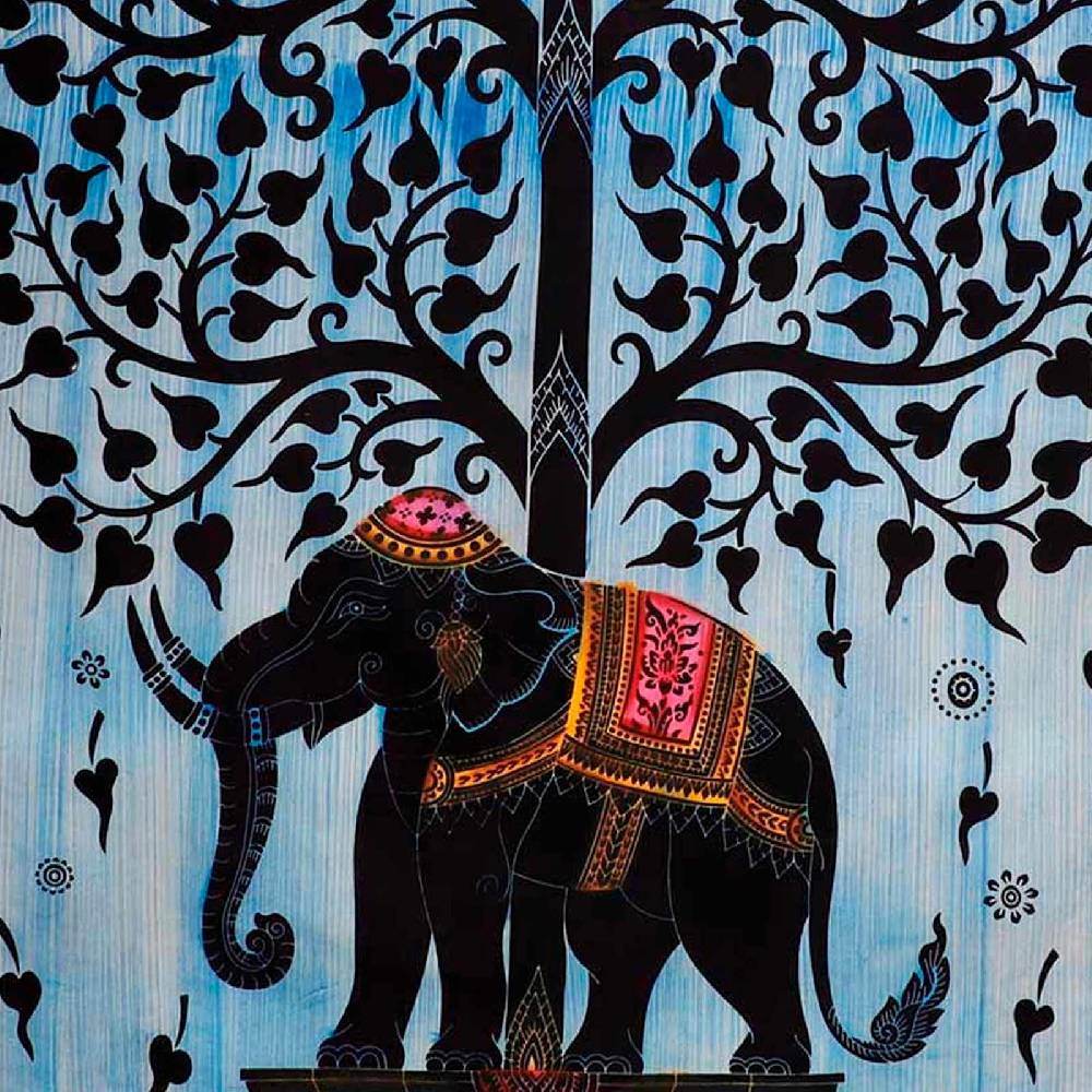 Kunst Und Magie XL Tagesdecke Wandbehang Deko Tuch Elefant UV Aktiv Ca. 205 X 235 Cm