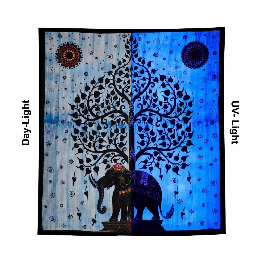 Kunst Und Magie XL Tagesdecke Wandbehang Deko Tuch Elefant UV Aktiv Ca. 205 X 235 Cm