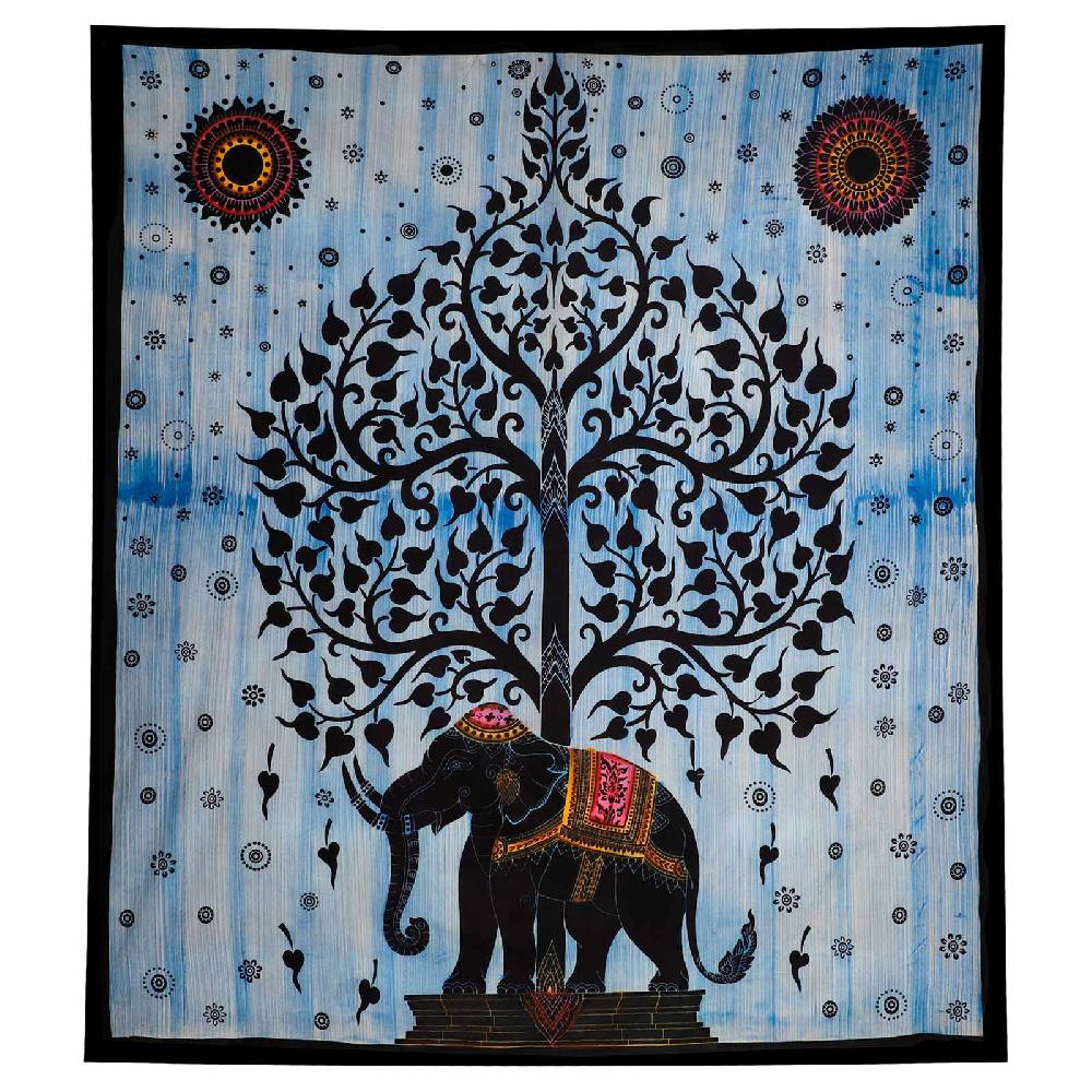 Kunst Und Magie XL Tagesdecke Wandbehang Deko Tuch Elefant UV Aktiv Ca. 205 X 235 Cm