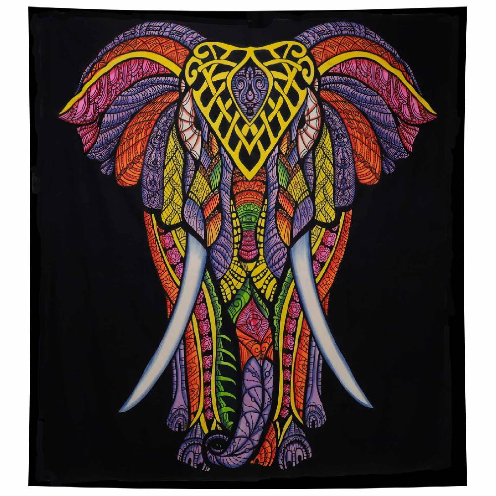 Kunst Und Magie XL Tagesdecke Wandbehang Deko Tuch Elefant UV Aktiv Ca. 205 X 225 Cm