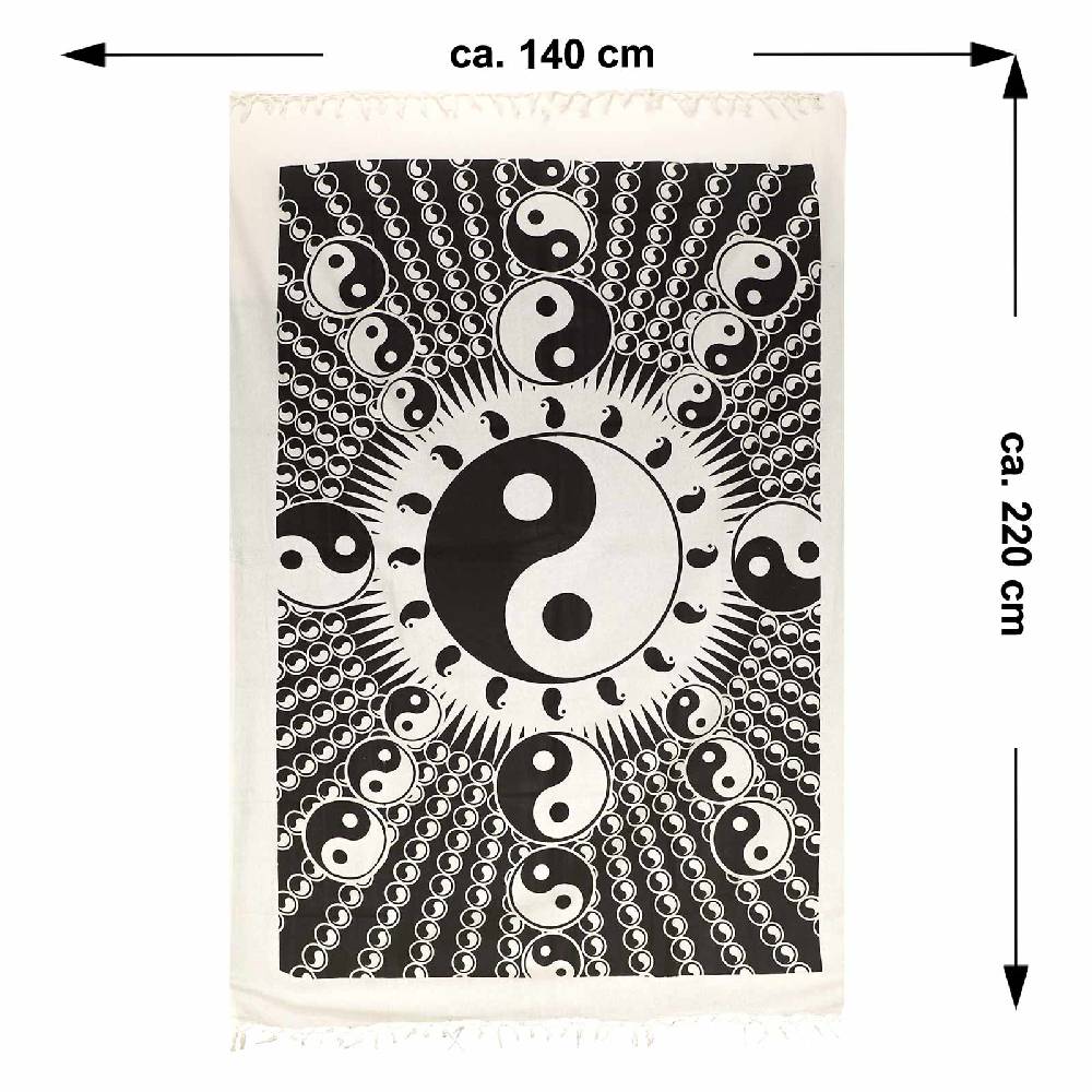 Kunst Und Magie Ying Und Yang Dekotuch Große Tagesdecke Wandbehang Tuch Goa Ca. 140 X 220cm