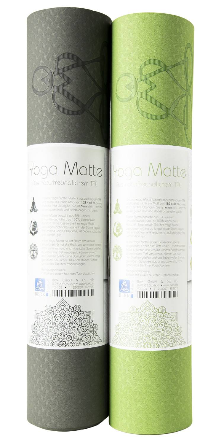 Kunst Und Magie Yogamatte TPE Ecofriendly - Grün/grau Baum Des Lebens Yoga