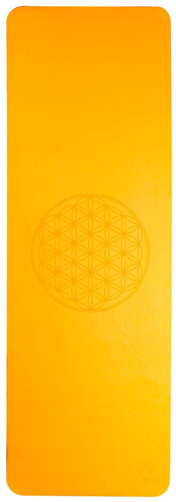 Kunst Und Magie Yogamatte TPE Ecofriendly - Orange/grau Blume Des Lebens Yoga