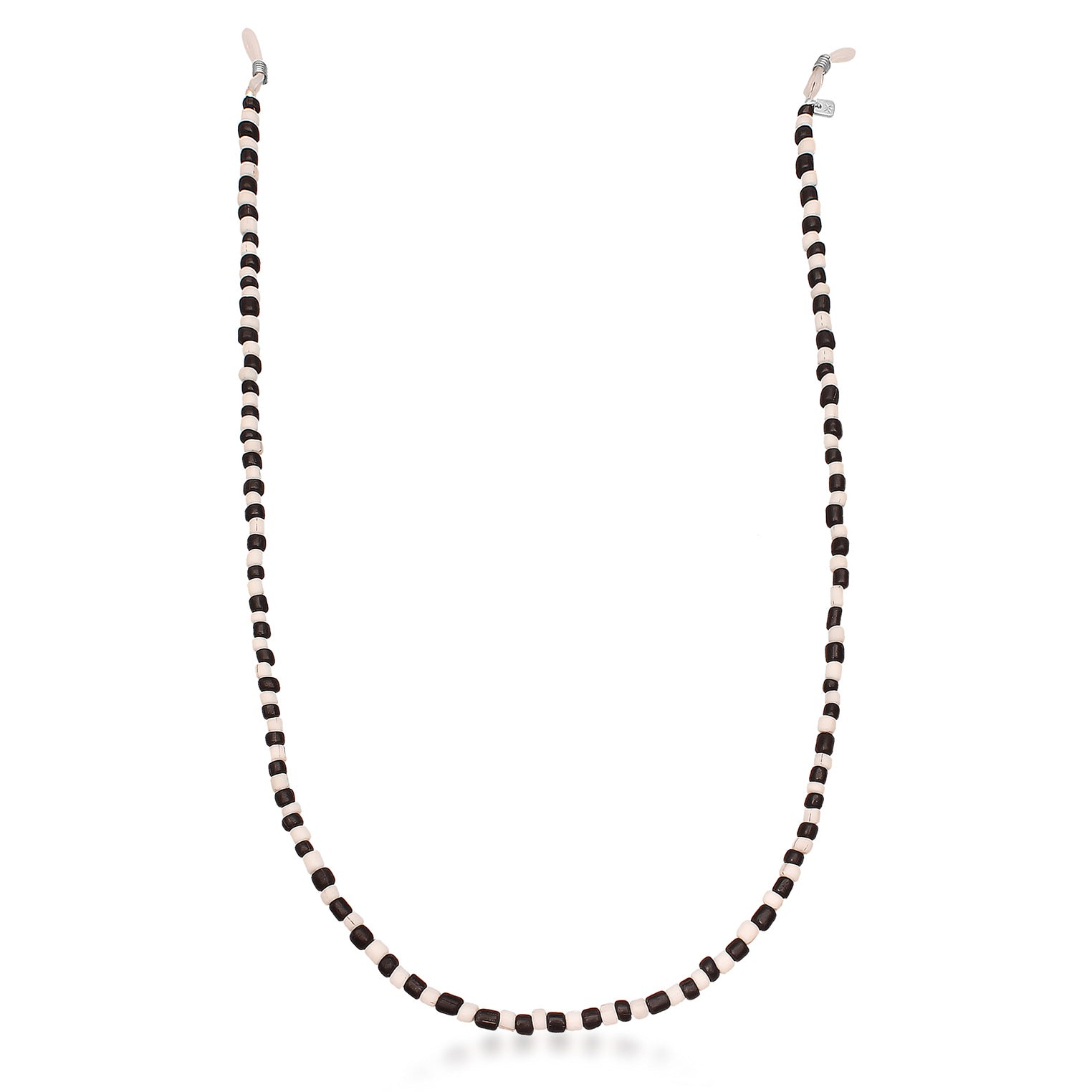 Kuzzoi Brillenkette Beads | Glas Perlen (Schwarz & Weiß)