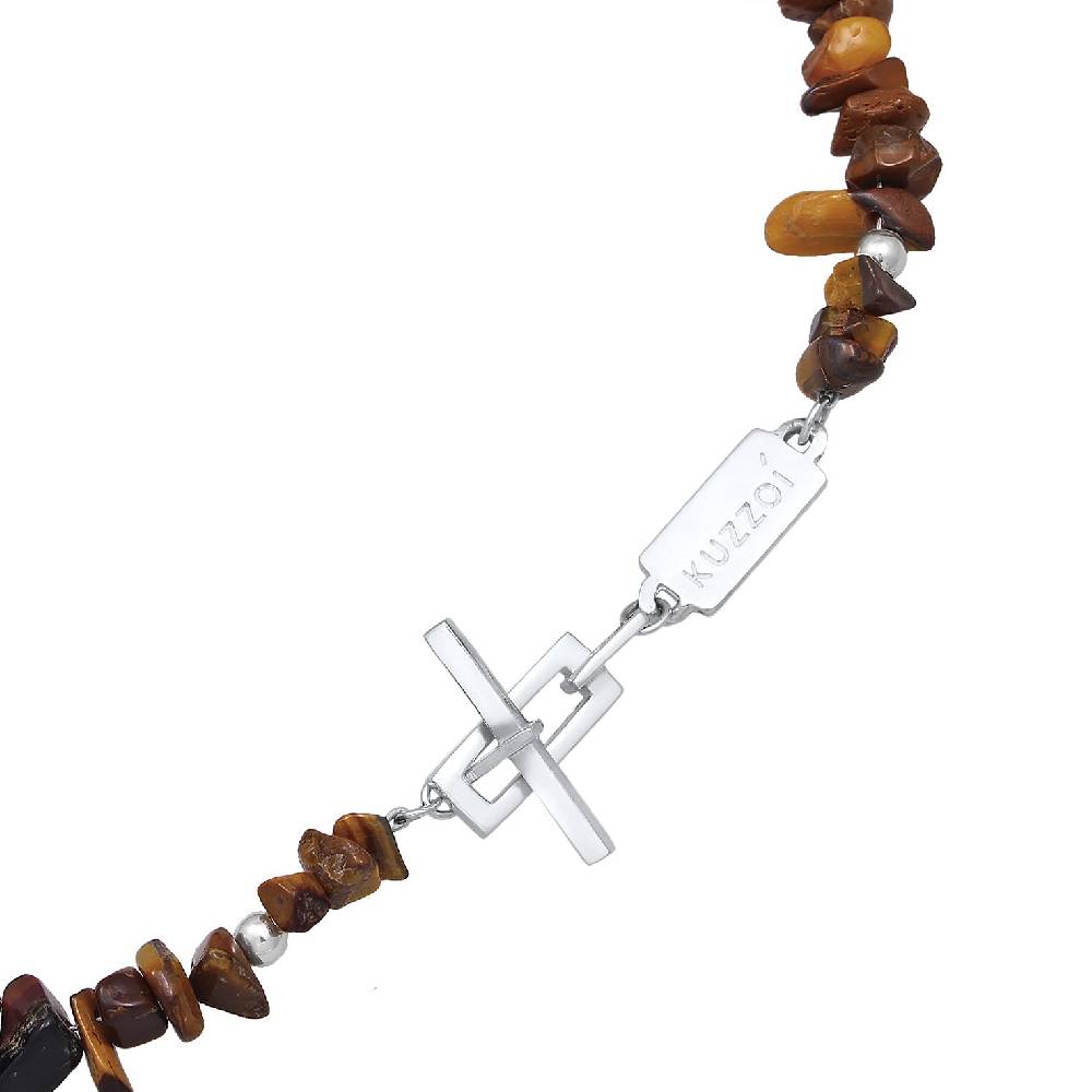 Kuzzoi Halskette Edelstein Splitter | Tigerauge (Braun)
