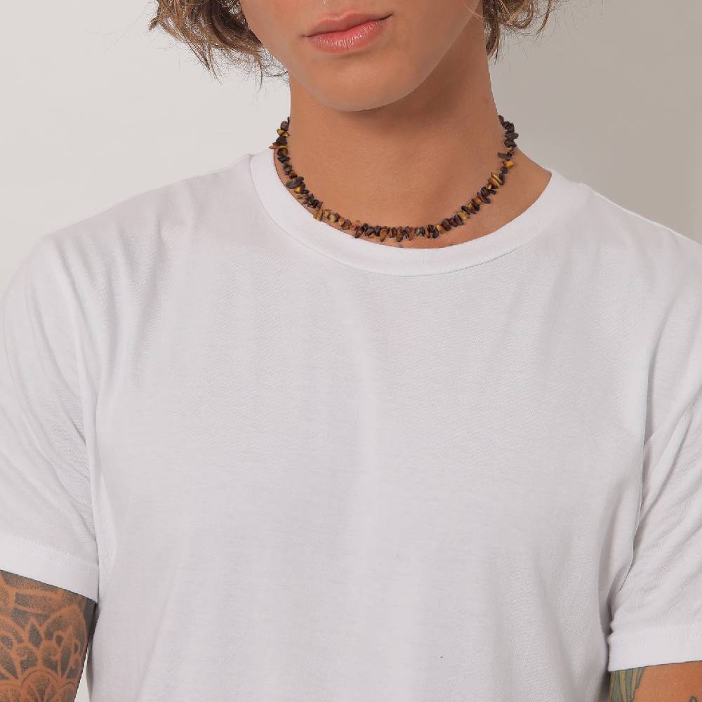 Kuzzoi Halskette Edelstein Splitter | Tigerauge (Braun)