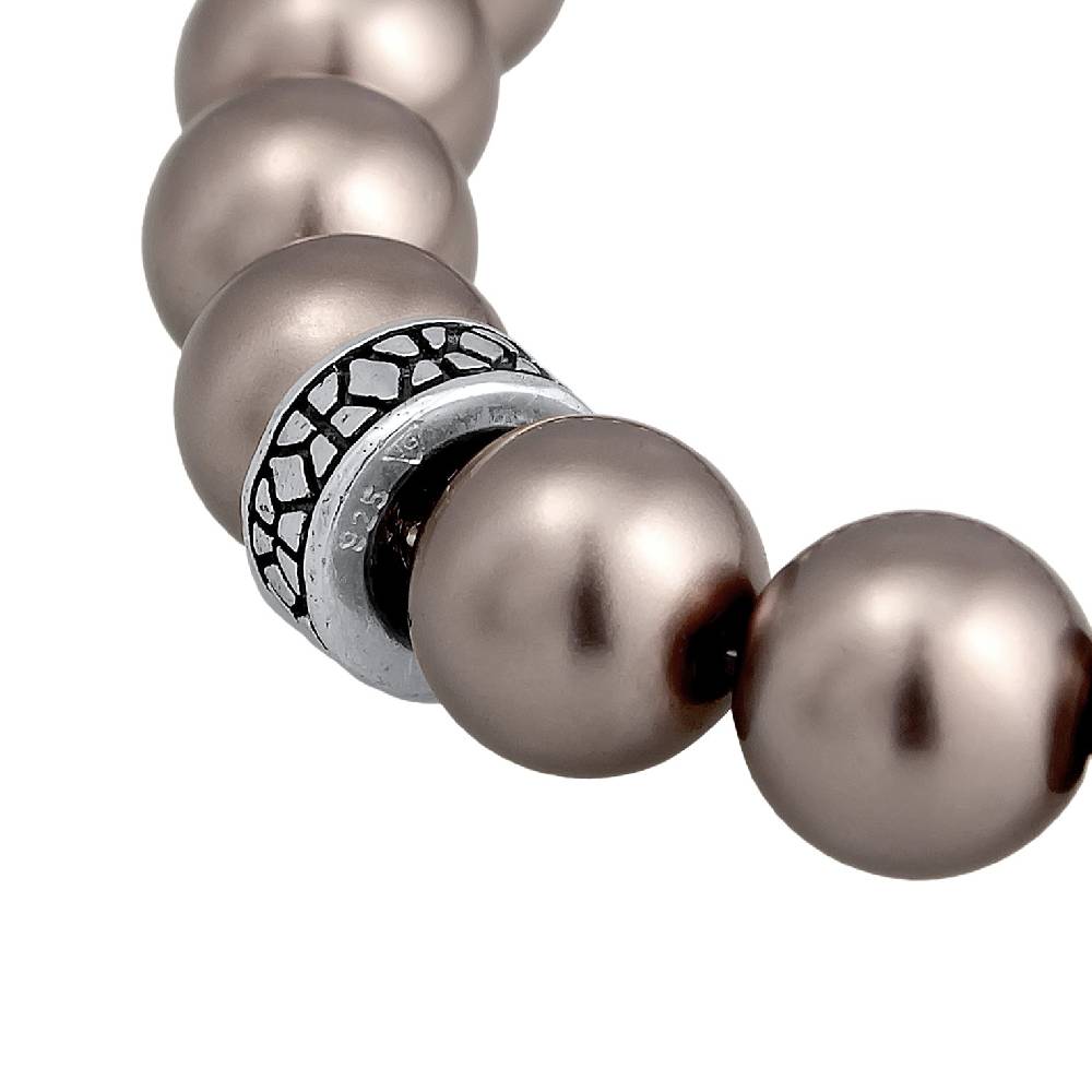 Kuzzoi Armband Beads Elegant | Glasperlen (Grau)