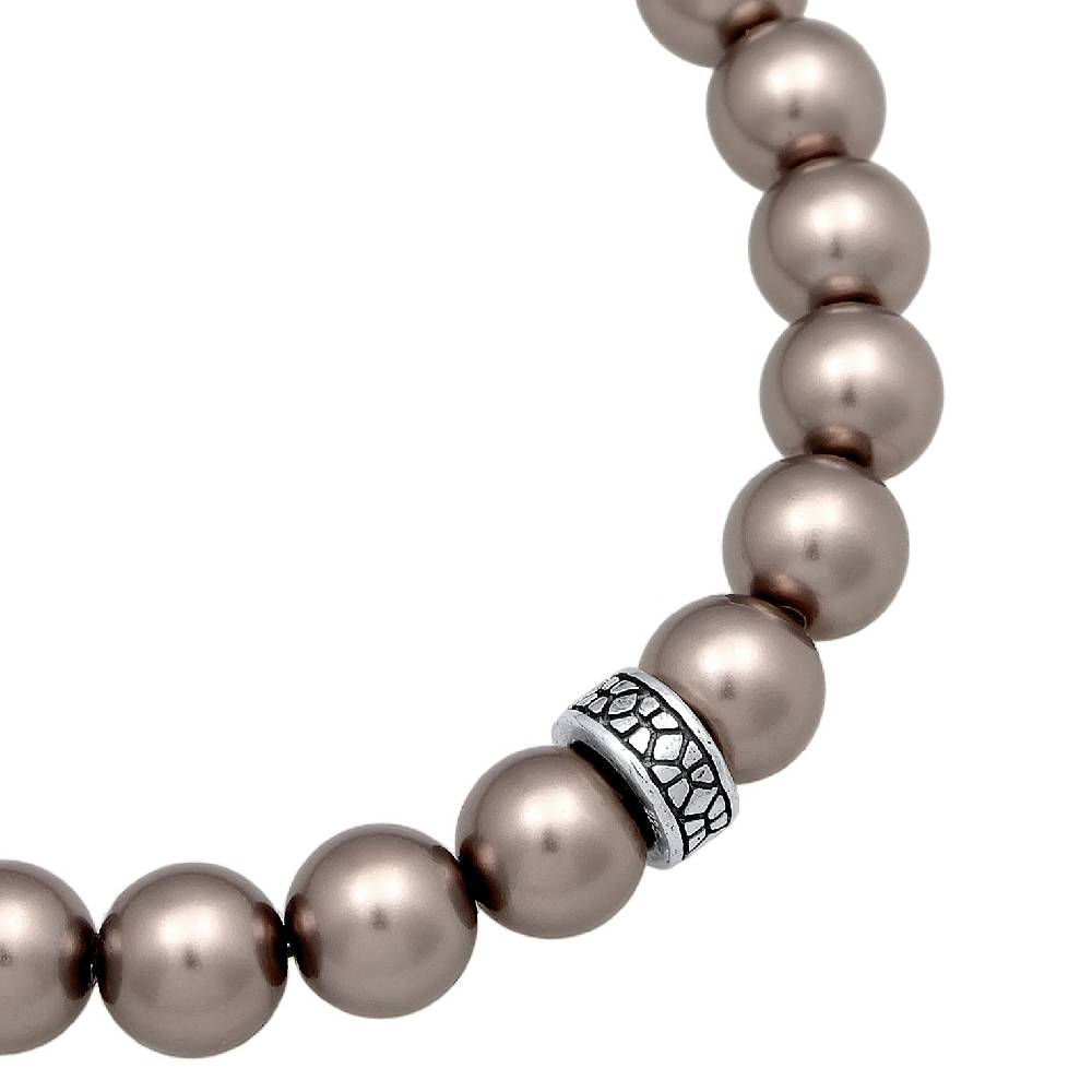 Kuzzoi Armband Beads Elegant | Glasperlen (Grau)