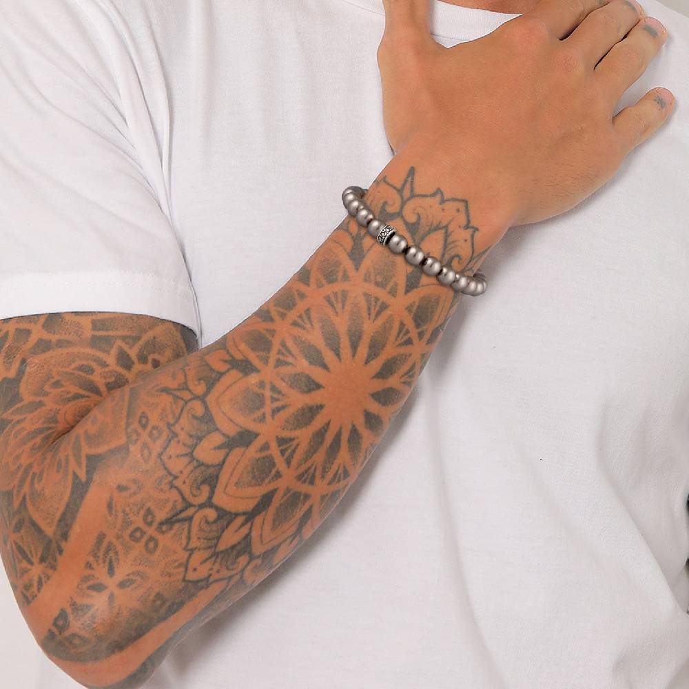 Kuzzoi Armband Beads Elegant | Glasperlen (Grau)