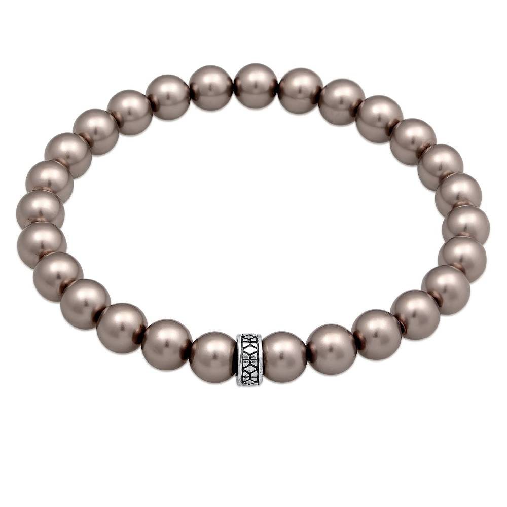 Kuzzoi Armband Beads Elegant | Glasperlen (Grau)