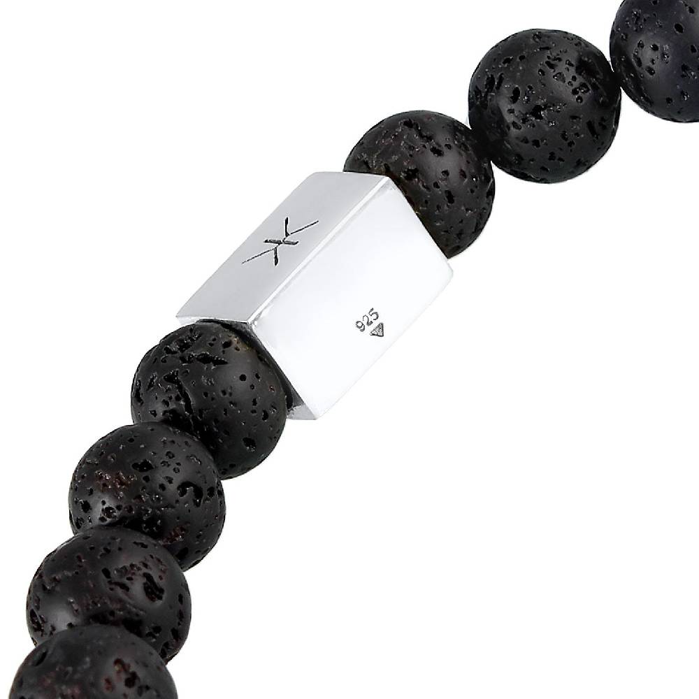 Kuzzoi Armband Geo | Lava Perlen (Schwarz)