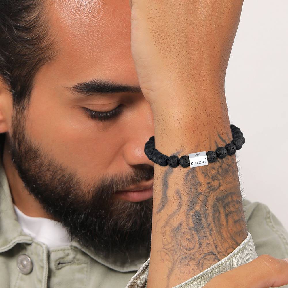 Kuzzoi Armband Geo | Lava Perlen (Schwarz)