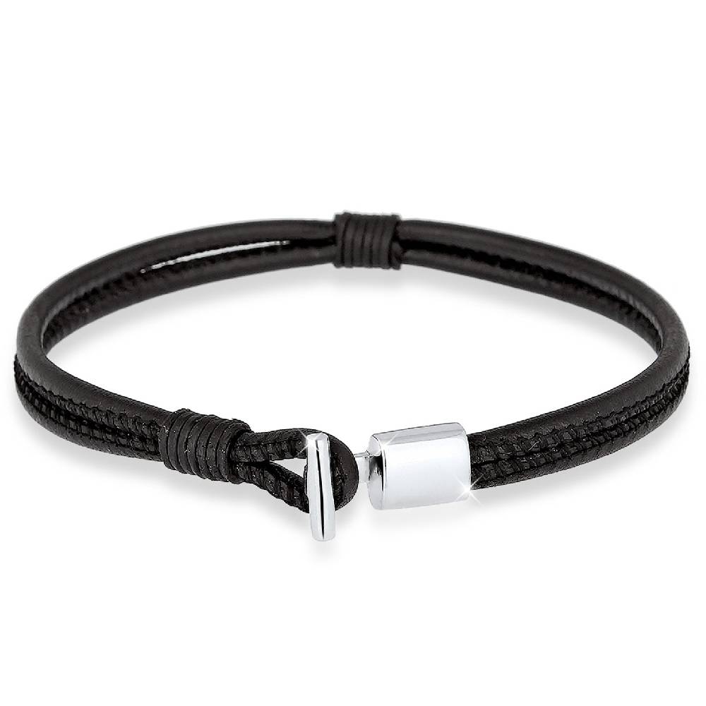 Kuzzoi Armband Haken | Leder (Schwarz)