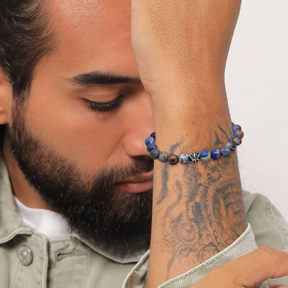 Kuzzoi Armband Kugeln | Achat (Blau)