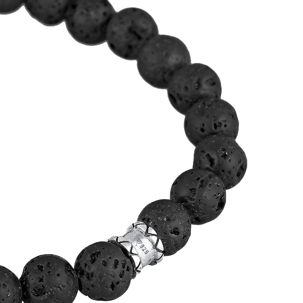 Kuzzoi Armband Totenkopf | Lava Perlen