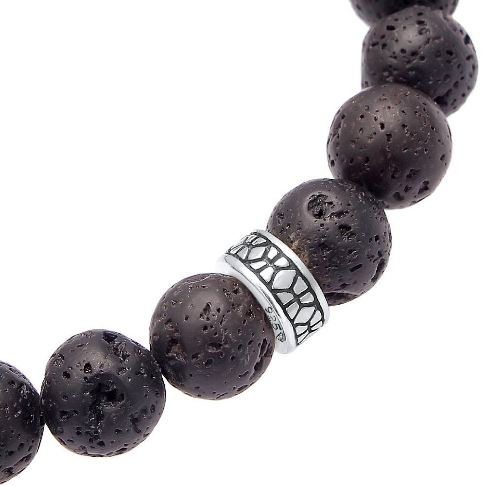 Kuzzoi Armband Vintage | Lava Perlen (Schwarz)