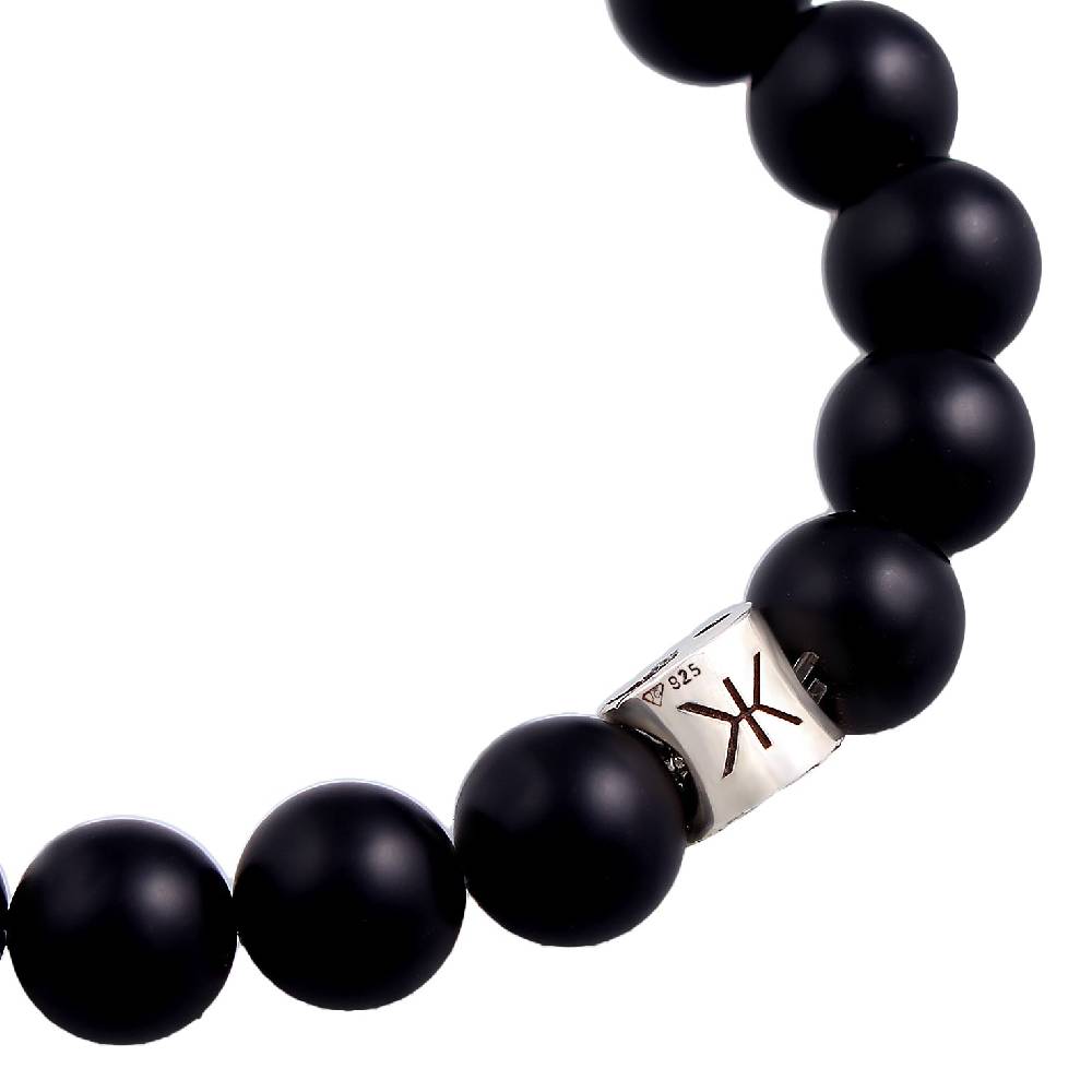 Kuzzoi Armband Yin Yang Beads | Onyx (Schwarz)