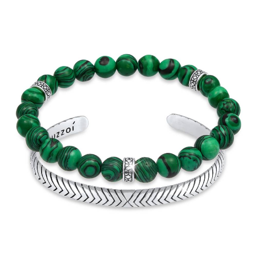 Kuzzoi Armbandset Armreif | Malachit (synth.)