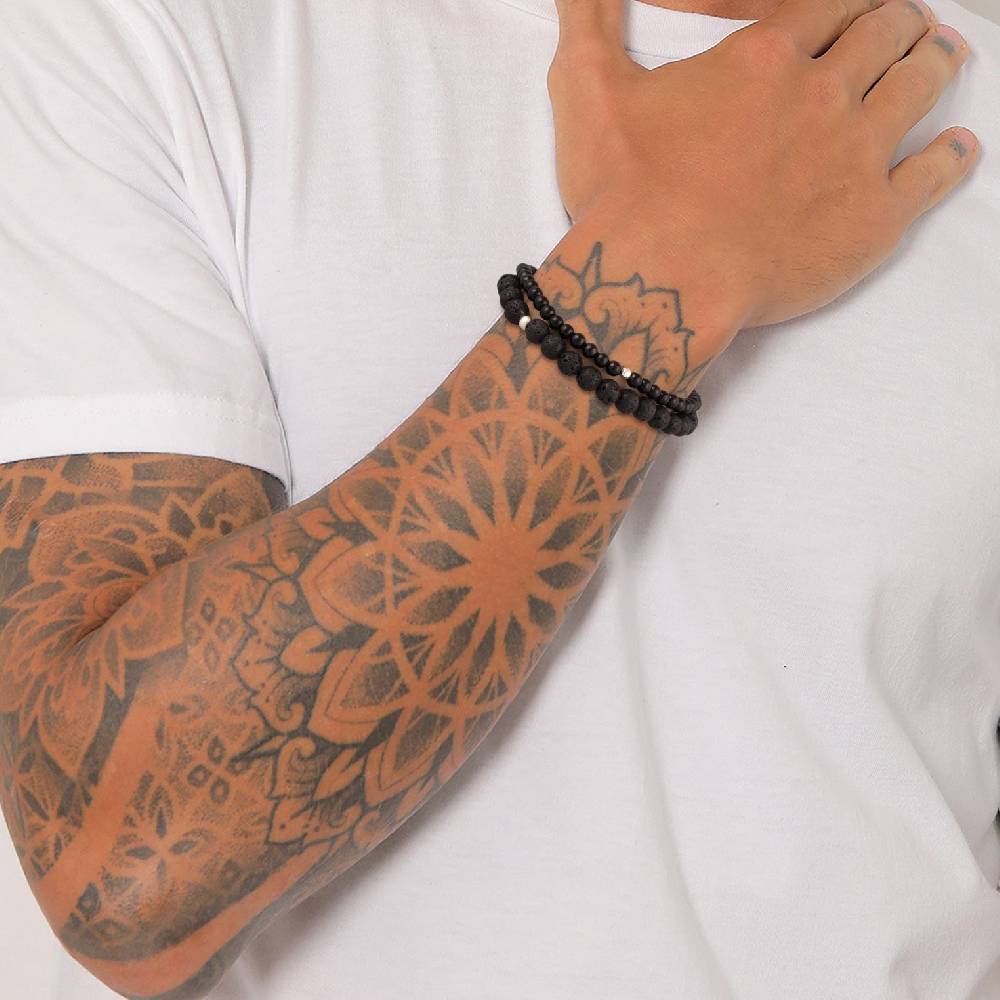 Kuzzoi Armbandset Perlen | Lava, Onyx (Schwarz)