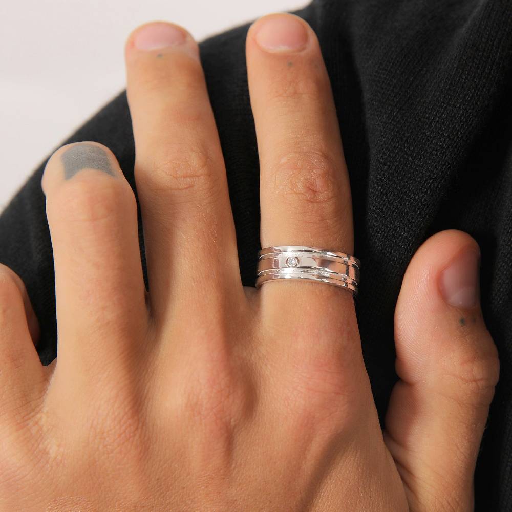 Kuzzoi Bandring Massiv | Diamant (0.03 Ct)