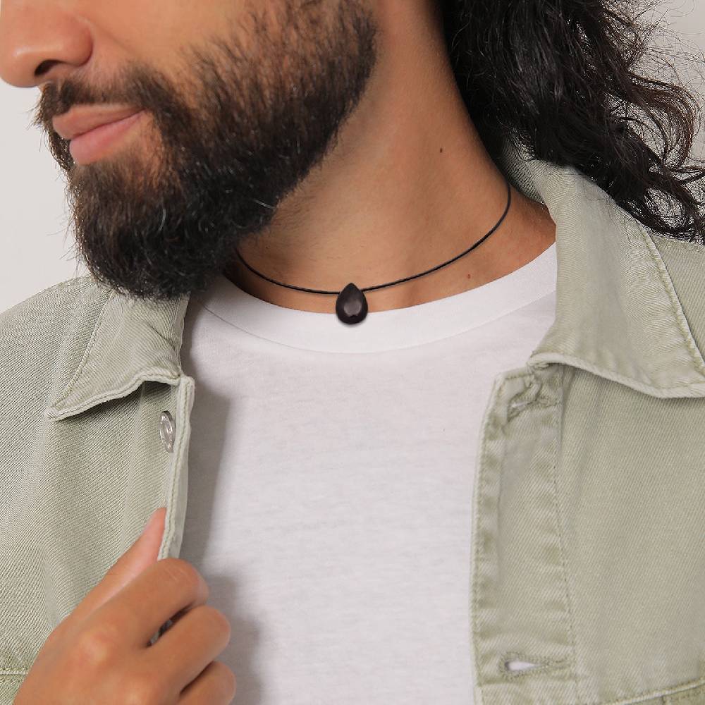 Kuzzoi Choker Tropfen | Satin, Onyx (Schwarz)