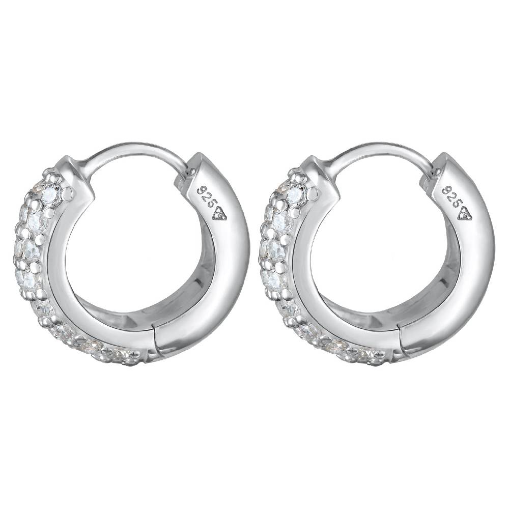 Kuzzoi Creolen Chunky | Zirkonia (Weiß)