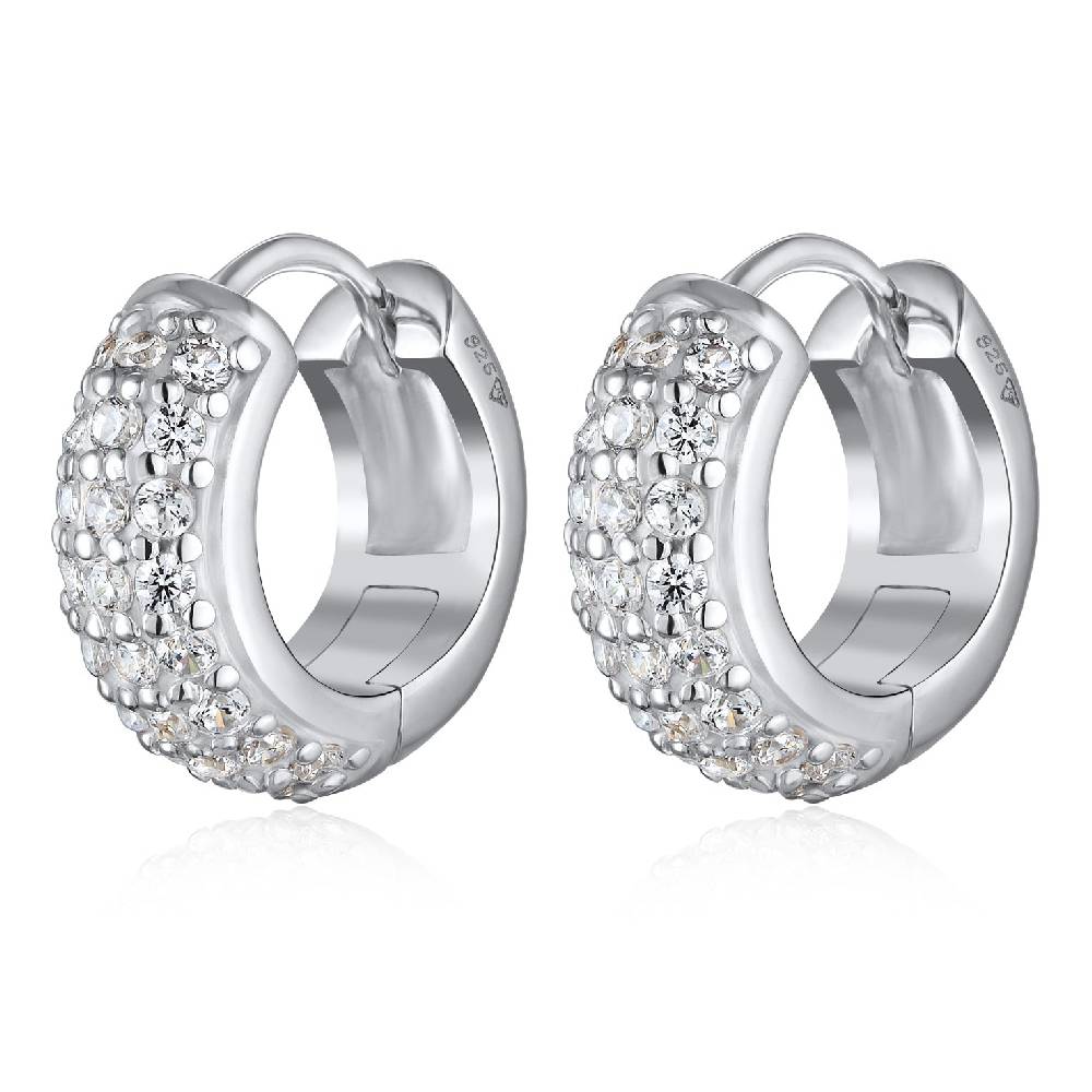 Kuzzoi Creolen Chunky | Zirkonia (Weiß)