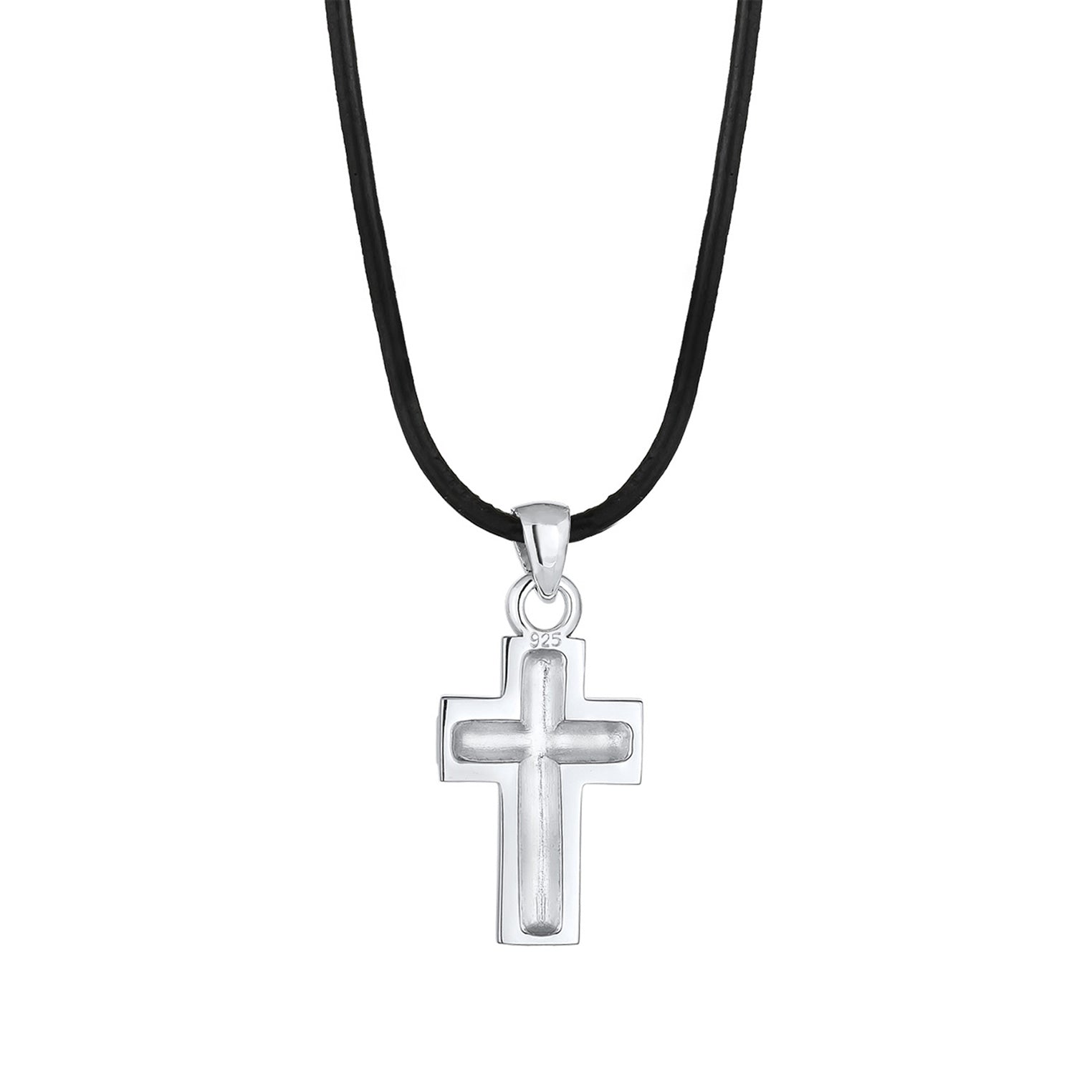 Kuzzoi Glieder-Halskette Kreuz | Leder