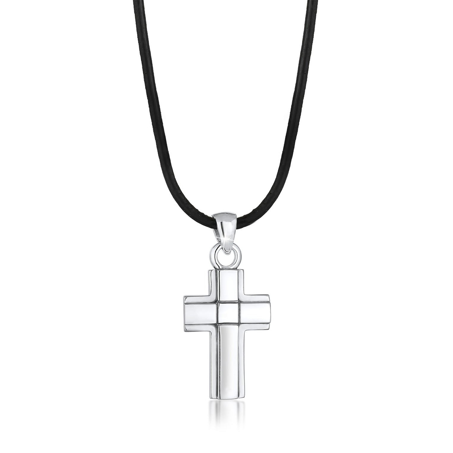 Kuzzoi Glieder-Halskette Kreuz | Leder