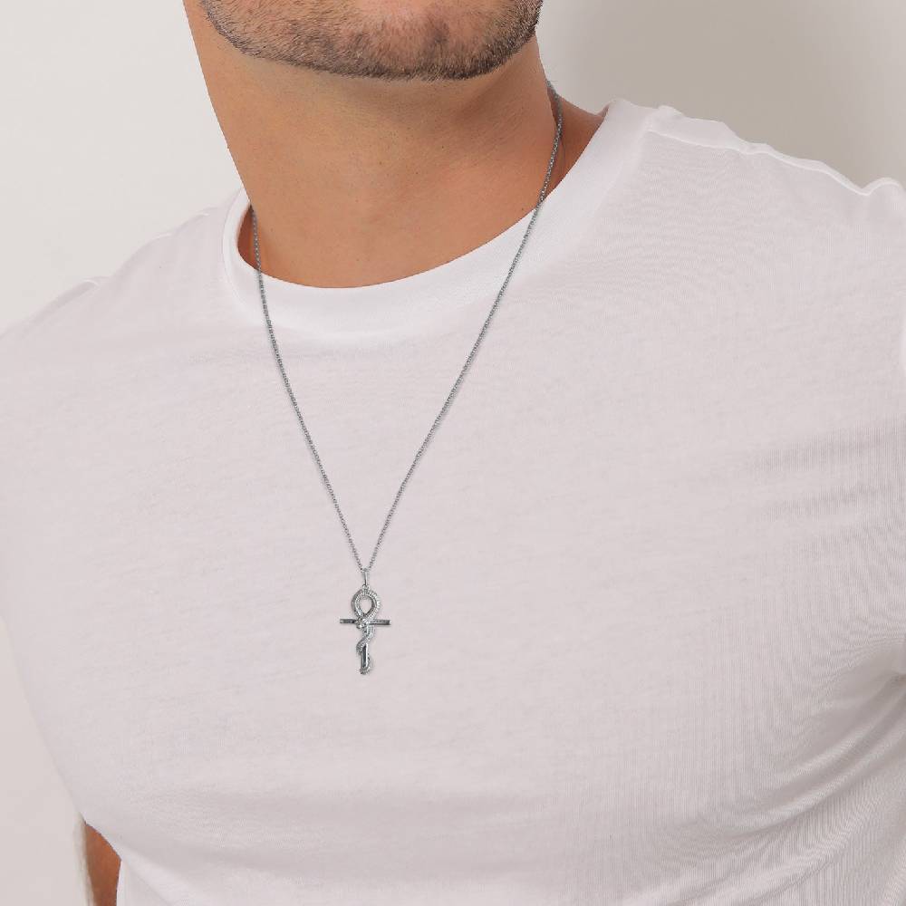 Kuzzoi Halskette Anhänger Kreuz Schlange