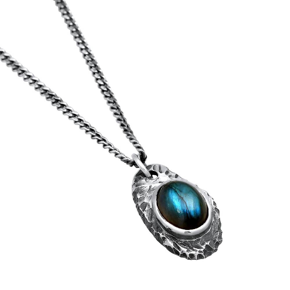 Kuzzoi Halskette Anhänger | Labradorit (Grau)