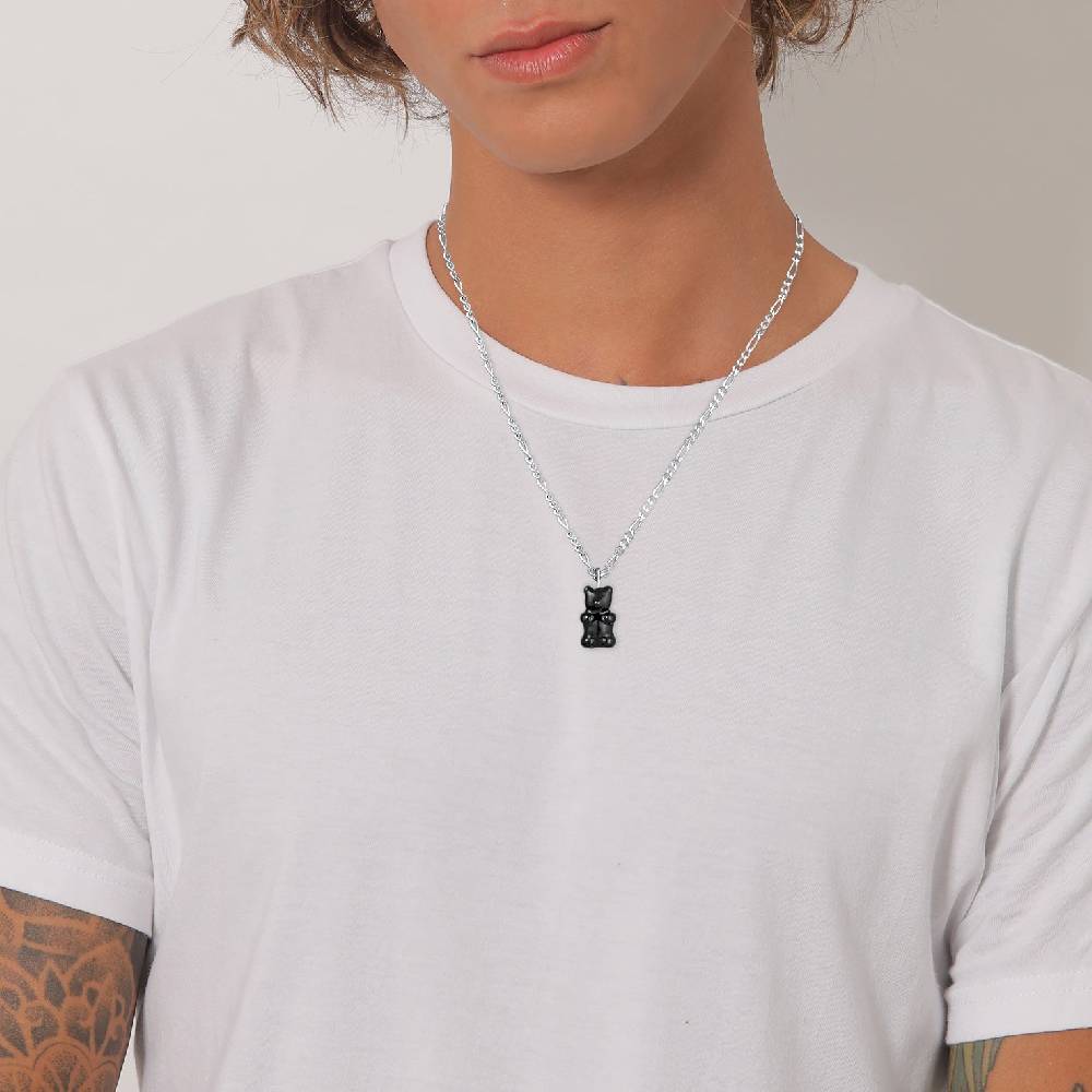 Kuzzoi Halskette Bär | Emaille (Schwarz)