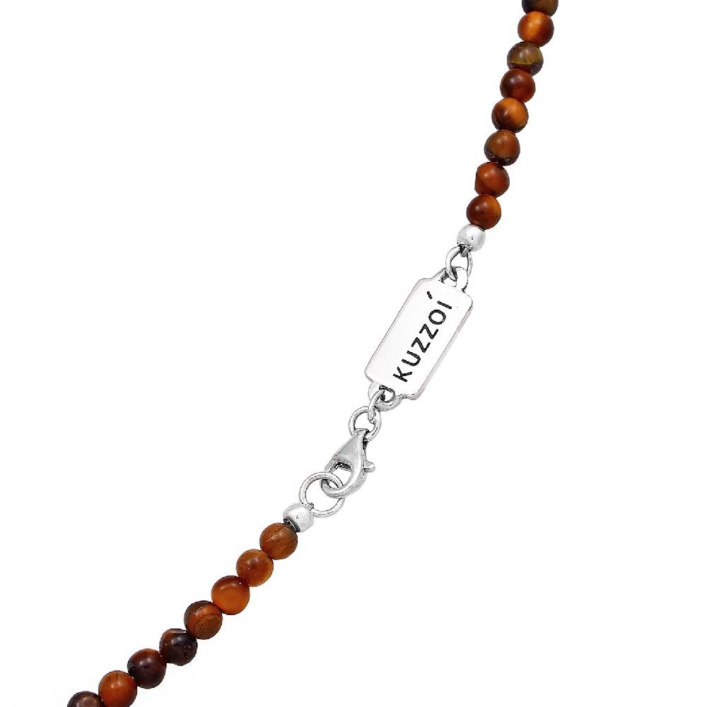 Kuzzoi Halskette Barren Anhänger | Tigerauge (Braun)