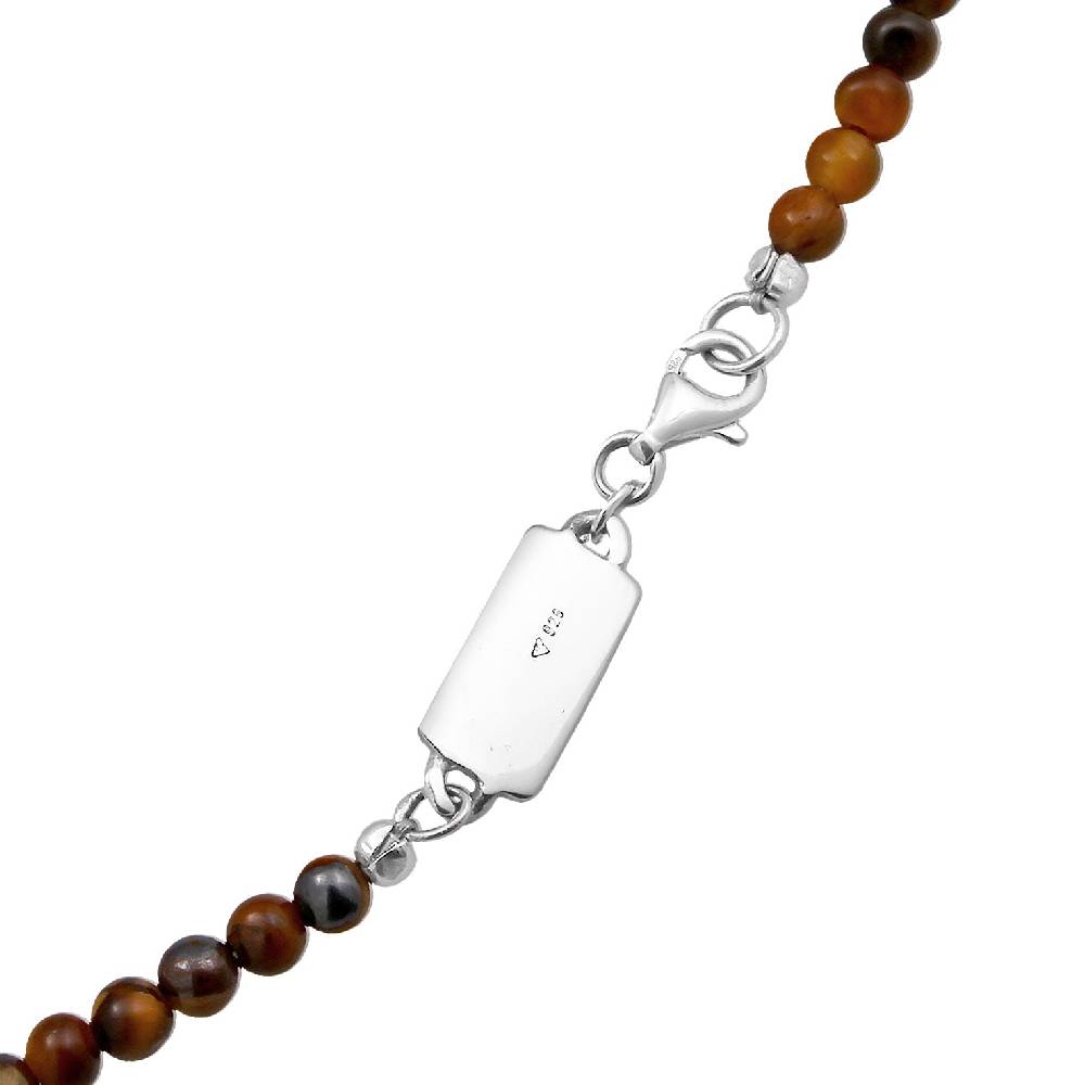 Kuzzoi Halskette Barren Anhänger | Tigerauge (Braun)