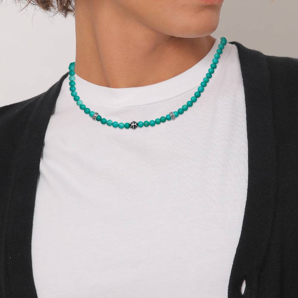 Kuzzoi Halskette Beads Vintage | Howlith (Türkis)