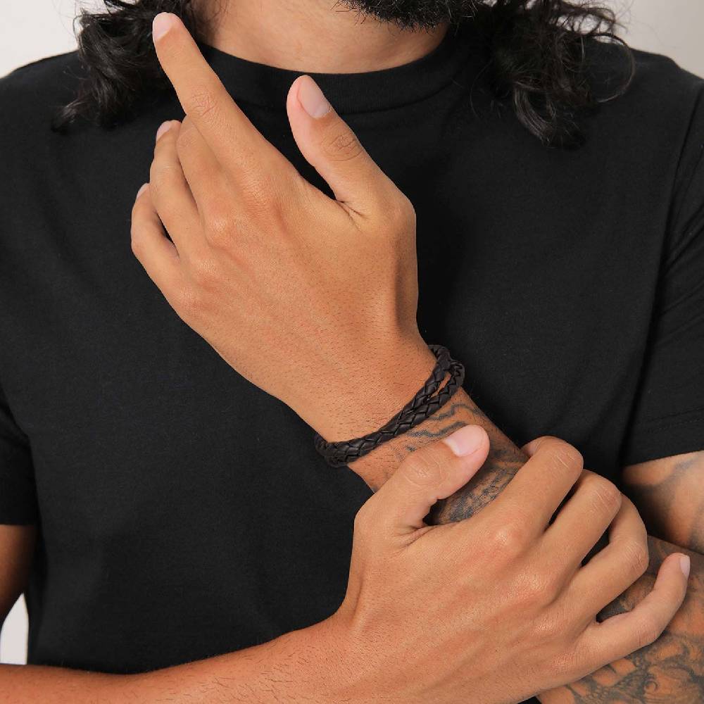 Kuzzoi Halskette | Echtleder (Schwarz)