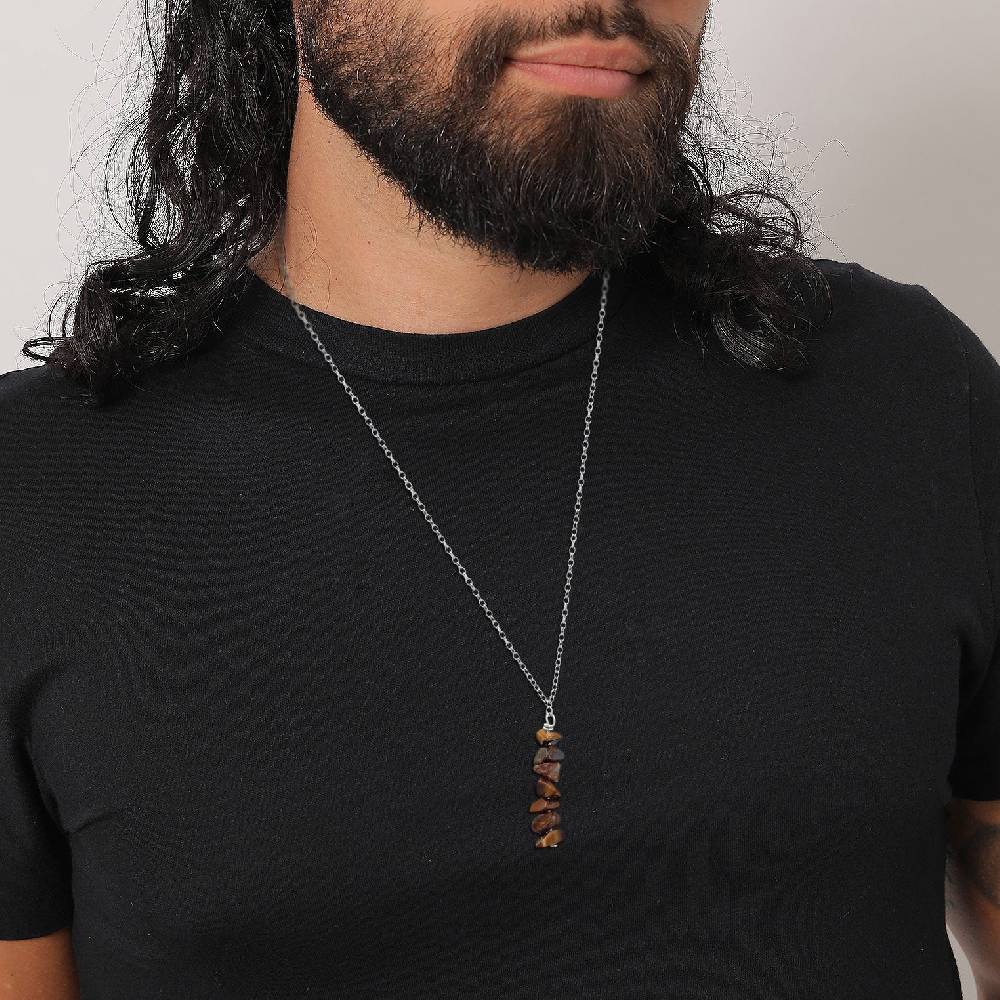 Kuzzoi Halskette Edelstein Anhänger | Tigerauge