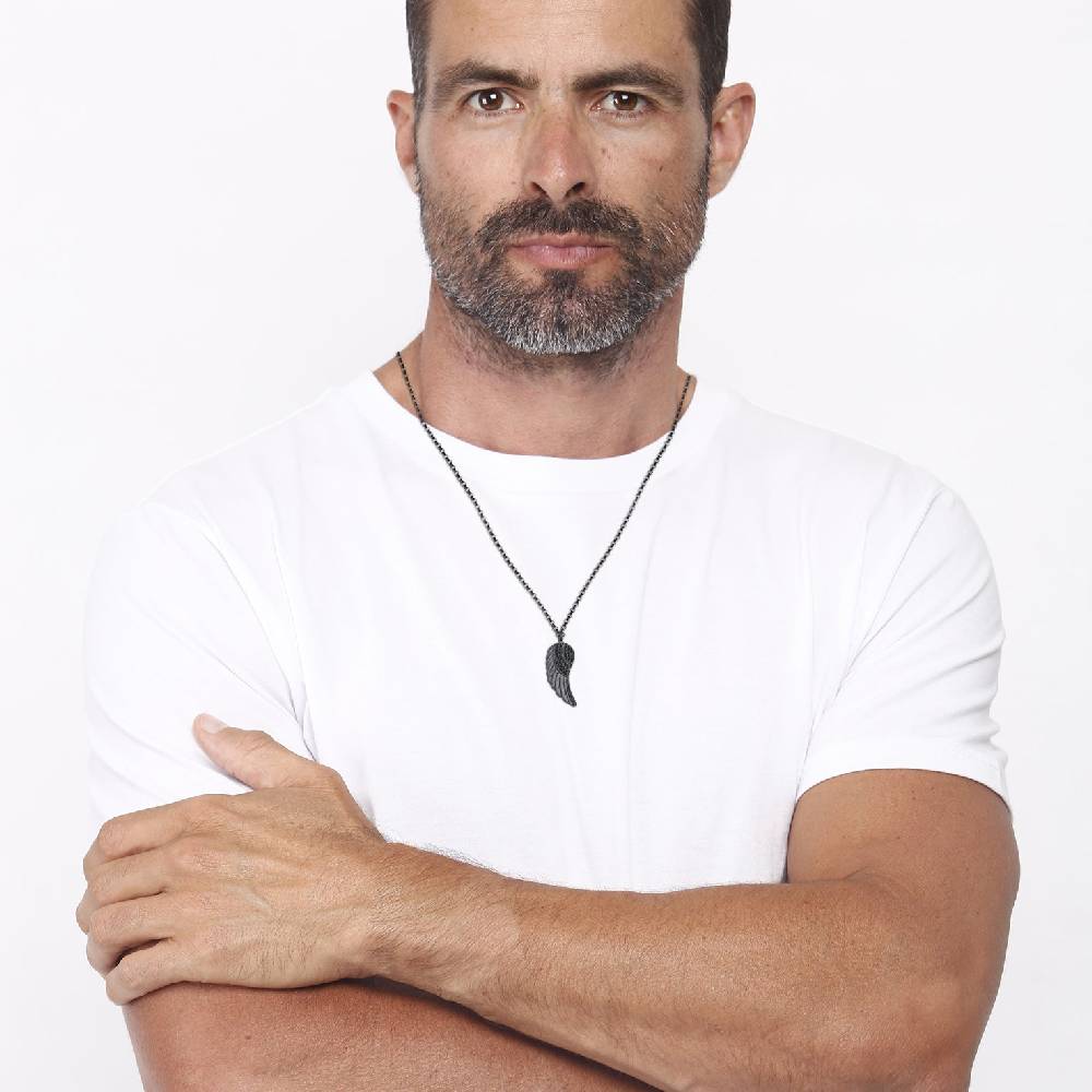 Kuzzoi Halskette Flügel | Zirkonia (Schwarz)